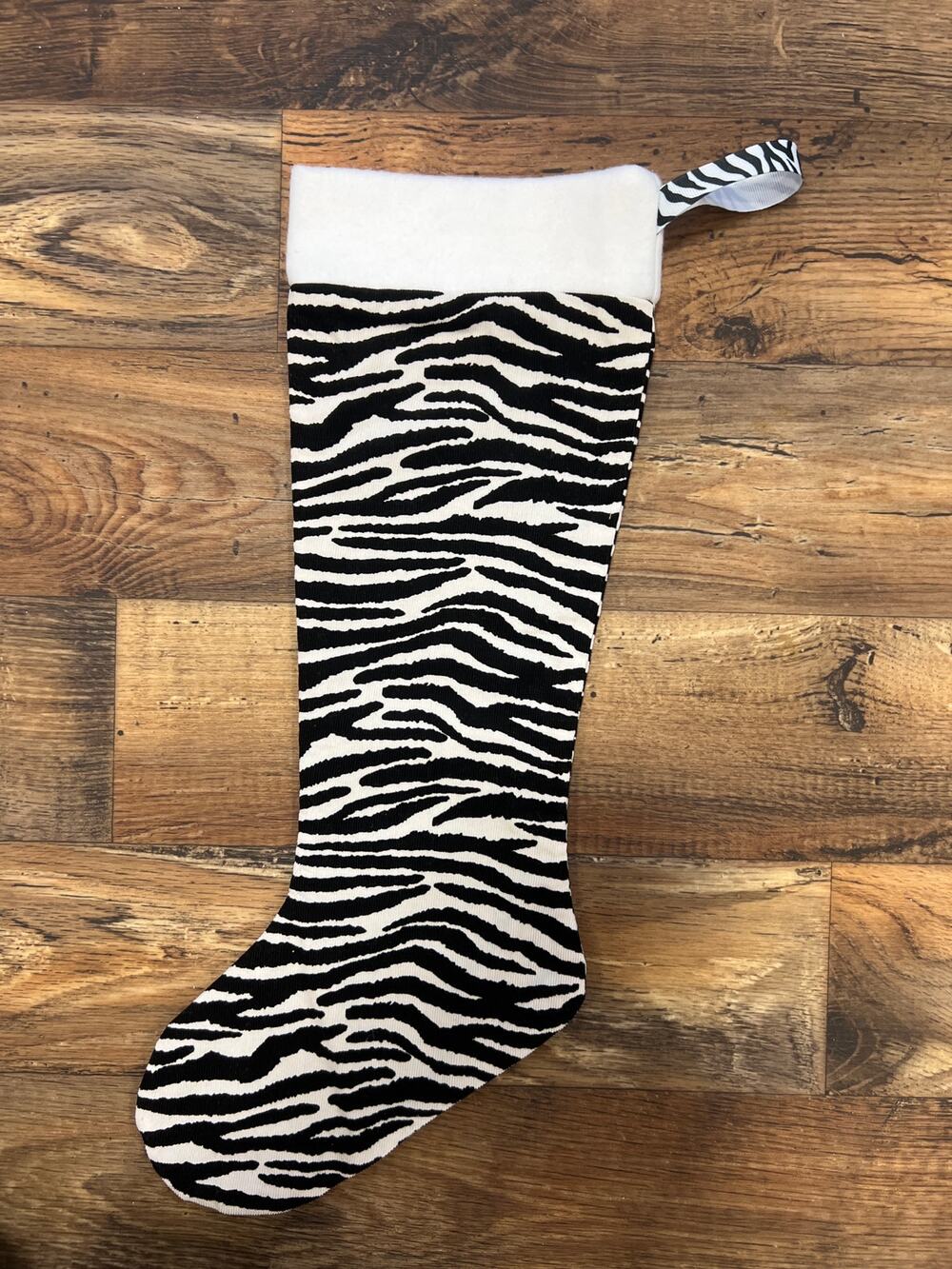 Zebra Print Handmade Christmas Stocking for You or Pet